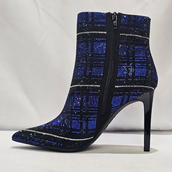 INC International Concepts Women's Stiletto Reisa Boots Size 7 Cobalt Plaid NWT - Picture 3 of 8